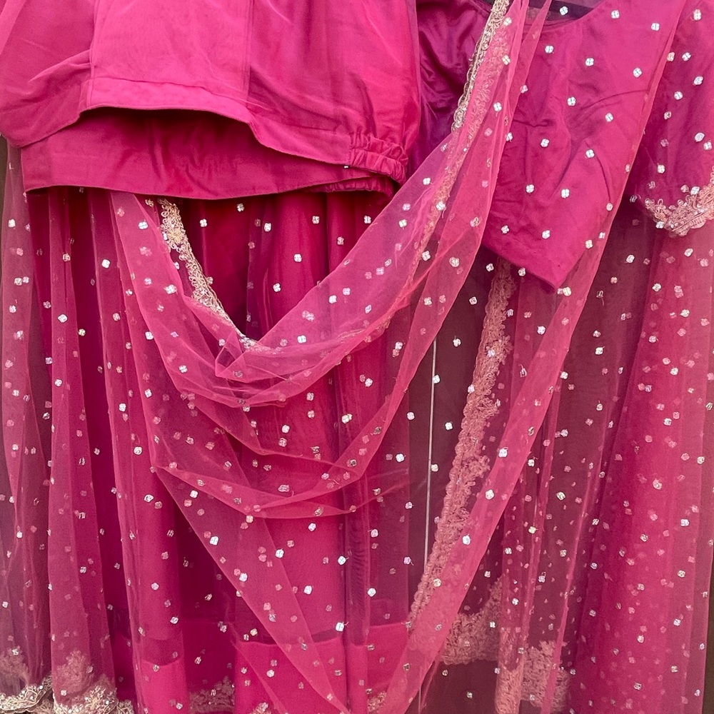 Elegant Pink Embellished pre-stitched Saree